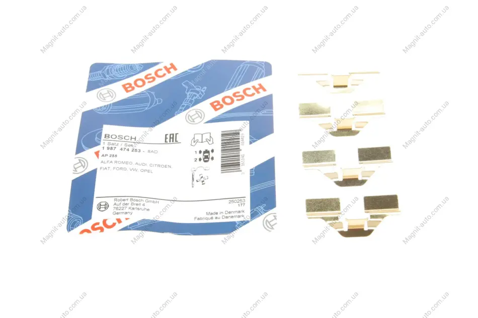 Монтажний комплект гальм. колодок AUDI/CITROEN/SKODA/VW "R "96>> BOSCH 1987474253 (фото 1)