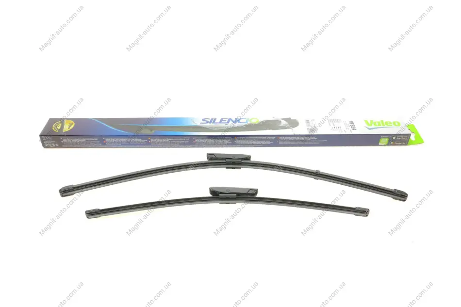 Комплект щеток стеклоочистителя бескаркасных Silencio Flat 600/450 Valeo 574365 (фото 1)