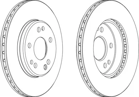 Диск гальмівний, передній, 284mm 190 (W201), E (W124) 85-96 FERODO DDF181