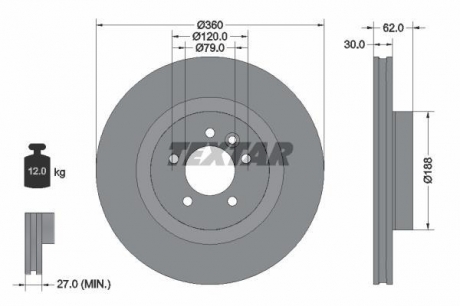Тормозной диск TEXTAR 92162000 (фото 1)