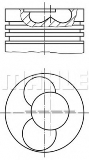 Поршень 1-2cyl MAHLE / KNECHT 0304001 (фото 1)