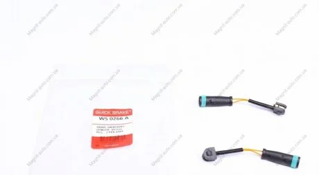 Датчик зносу гальмівних колодок задн (кількість штук в упаковці: 2шт) MERCEDES SPRINTER 4,6-T (B906), SPRINTER 5-T (B906) VW CRAFTER 30-50 1.8-3.5 04.06-12.19 QUICK BRAKE WS 0266 A