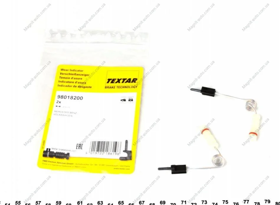 Датчик зносу колодок MERCEDES/VW Sprinter/LT "F "95>> TEXTAR 98018200 (фото 1)