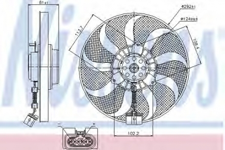 Вентилятор, охлаждение двигателя NISSENS 85715 (фото 1)