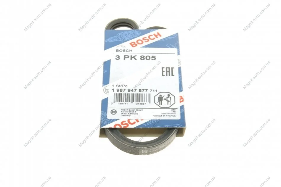 Ремінь поліклиновий 3PK805 BOSCH 1987947877 (фото 1)