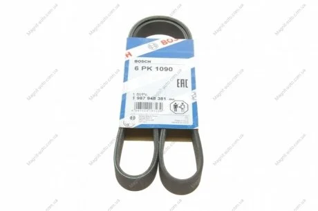Ремінь П-клиновий 6PK1090 BOSCH 1987948381