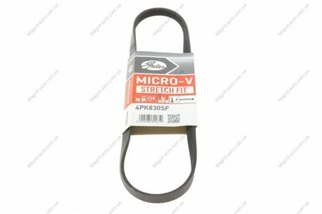 Ремень поликлиновый, Honda, Hyundai, Kia, Mazda, Mitsubishi, Nissan, Subaru, Suzuki, Toyota Gates 4PK830SF