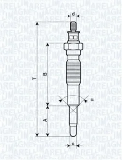 Свічка розжарювання (РОЗПРОДАЖ) MAGNETI MARELLI 062900094304