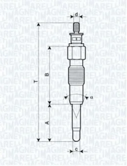 UC37A Свеча накала MAGNETI MARELLI 062900040304