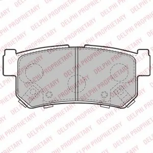 Комплект тормозных колодок задн., SSANGYONG ACTYON I, ACTYON SPORTS I, ACTYON SPORTS II, KORANDO, KYRON, MUSSO, MUSSO SPORTS, REXTON / REXTON II, REXTON W / REXTON, RODIUS II 2.0D-3.2 06.96- Delphi LP2127 (фото 1)