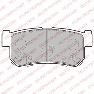 Комплект тормозных колодок задн., SSANGYONG ACTYON I, ACTYON SPORTS I, ACTYON SPORTS II, KORANDO, KYRON, MUSSO, MUSSO SPORTS, REXTON / REXTON II, REXTON W / REXTON, RODIUS II 2.0D-3.2 06.96- Delphi LP2127