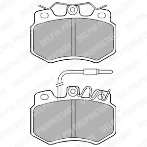 Комплект тормозных колодок переднего., PEUGEOT 106 I, 106 II, 205, 205 I, 205 II, 309, 309 I, 309 II 1.0-1.9D 02.83-03.01 Delphi LP536 (фото 1)