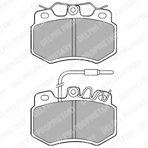 Комплект тормозных колодок переднего., PEUGEOT 106 I, 106 II, 205, 205 I, 205 II, 309, 309 I, 309 II 1.0-1.9D 02.83-03.01 Delphi LP536