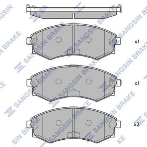 Комплект гальмівних колодок з 4 шт. дисків Hi-Q (SANGSIN) SP1054-F (фото 1)