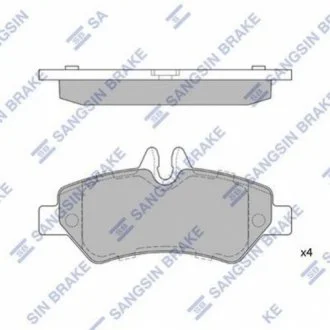 Тормозные колодки задние MB Sprinter (906), VW Crafter 30-50 (06-) HI-Q Hi-Q (SANGSIN) SP1562