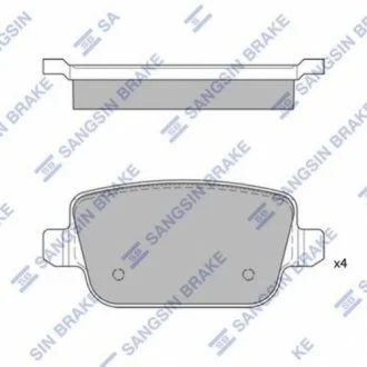Гальмiвнi колодки к-кт. Hi-Q (SANGSIN) SP2101-R