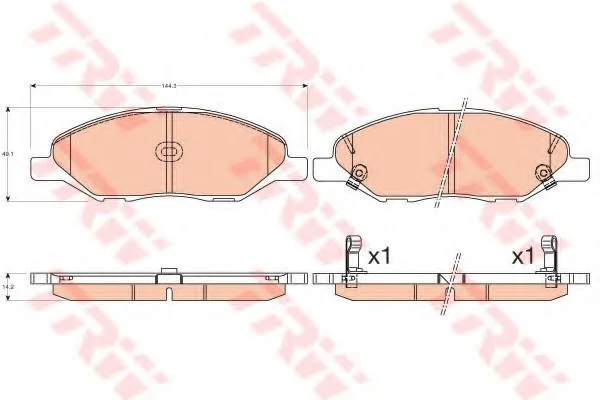 Тормозные колодки дисковые NISSAN (США) Tiida/Note "F "04>> TRW GDB3577 (фото 1)