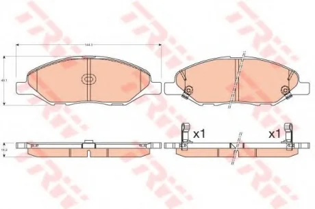 Гальмівні колодки дискові NISSAN (США) Tiida/Note "F "04>> TRW GDB3577