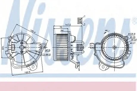 Вентилятор пічки CITROËN NEMO (2008) 1.4 NISSENS 87086