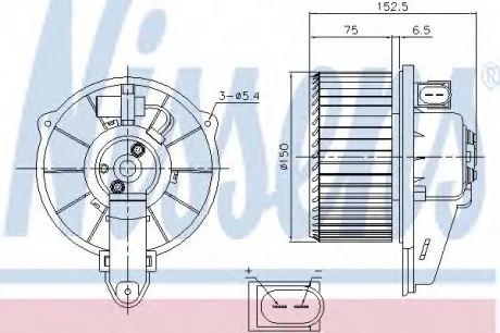 Моторчик печки AUDI A6 C5 1.8-4.2 97-05 NISSENS 87221