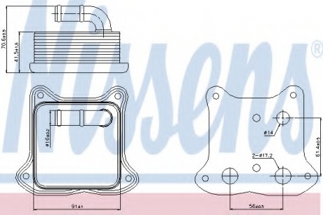 Масляный радиатор, двигательное масло NISSENS 90680 (фото 1)