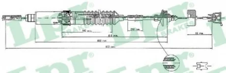 Трос зчеплення Citroen Jumpy I/ Fiat Scudo (98-06) (L=965/685mm) LPR C0241C