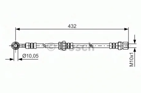 Гальмівний шланг 432mm CHEVROLET Lacetti \'\'FL BOSCH 1 987 481 383