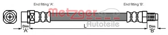 Шланг гальмівний METZGER 4114071 (фото 1)
