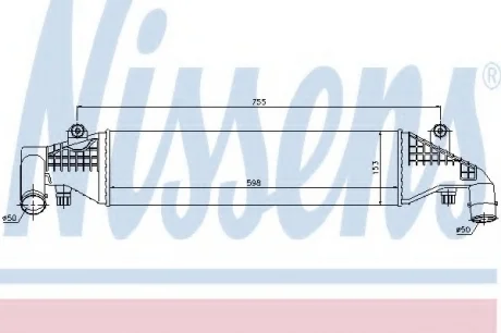 Радиатор интеркулера MAZDA 3 1.6 DI/MZ-CD/MZR-CD 04-09 NISSENS 96532