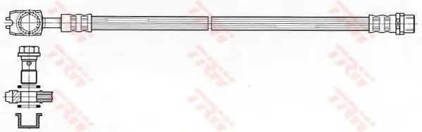 Шланг тормозной, AUDI A4, SEAT Exeo, BMW X6, 1.6-3.2, BKN, 01- TRW PHD484 (фото 1)