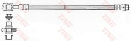 Шланг тормозной, AUDI A4, SEAT Exeo, BMW X6, 1.6-3.2, BKN, 01- TRW PHD484