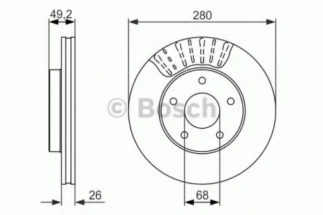 ГАЛЬМІВНИЙ ДИСК Nissan Maxima QX A32 1997-2000 F BOSCH 0 986 479 678