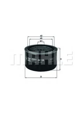 Масляний фiльтр MAHLE / KNECHT OC24 (фото 1)