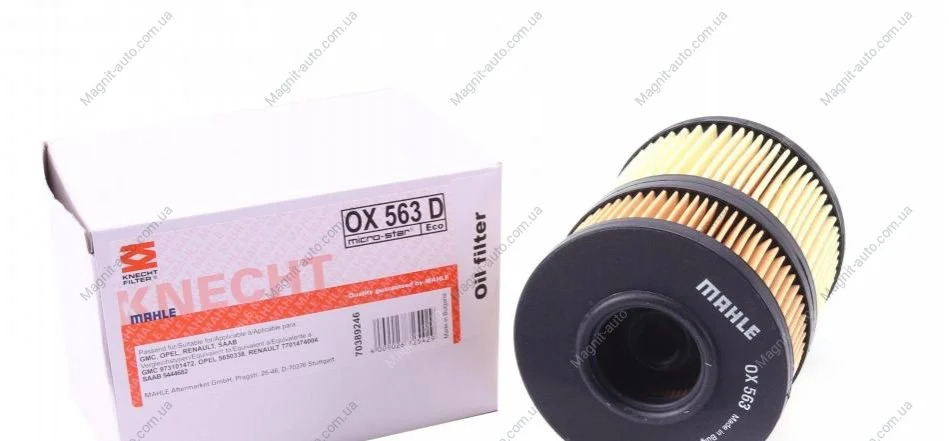 Фільтр оливний, OPEL Vectra, 3.0 CDTI, 03- MAHLE / KNECHT OX563D (фото 1)