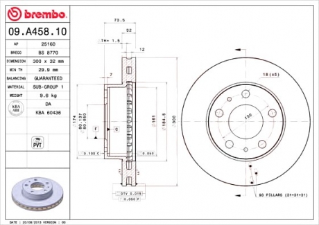 Тормозной диск BREMBO 09.A458.10