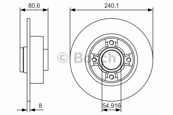 Гальмівний диск RENAULT Clio/Megane/Modus/Twingo/Wind \'\'R \'\'1.2-2.0 \'\'02>> PR2 BOSCH 0986479S37 (фото 1)