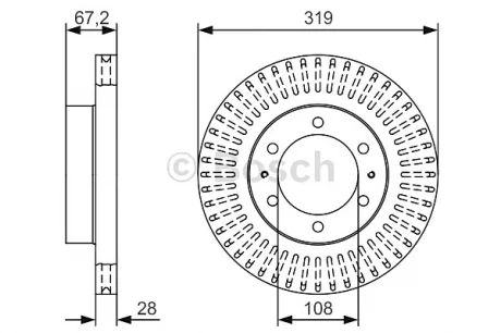 Гальмівний диск TOYOTA 4Runner/FJ Cruiser \'\'F \'\'4,0-4,7 \'\'02>> BOSCH 0986479T36