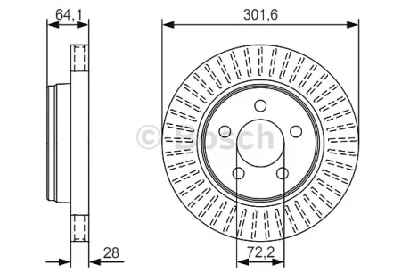 Гальмівний диск DODGE Nitro \'\'F \'\'2,8-4,0 \'\'06-11 BOSCH 0986479U04