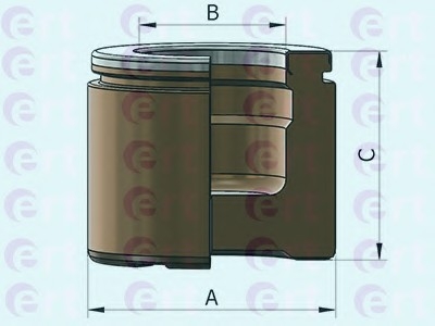 Поршень, корпус скобы тормоза D025364 ERT 151201-C (фото 1)