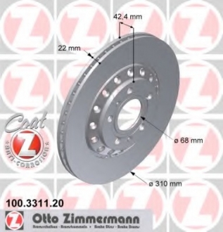 Тормозной диск ZIMMERMANN 100.3311.20 (фото 1)