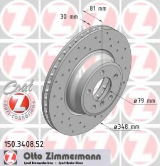 Тормозной диск ZIMMERMANN 150.3408.52 (фото 1)