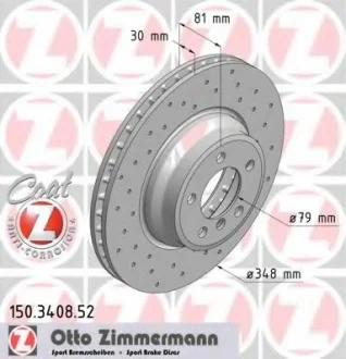Диск тормозной ZIMMERMANN 150.3408.52