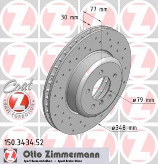 Тормозной диск ZIMMERMANN 150.3434.52 (фото 1)