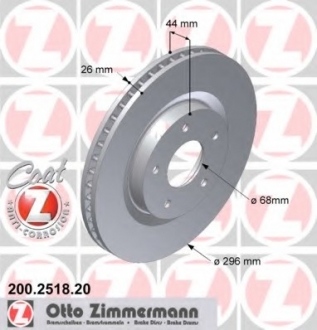 Диск тормозной COAT Z ZIMMERMANN 200.2518.20 (фото 1)