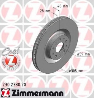 Тормозной диск ZIMMERMANN 230.2380.20 (фото 1)