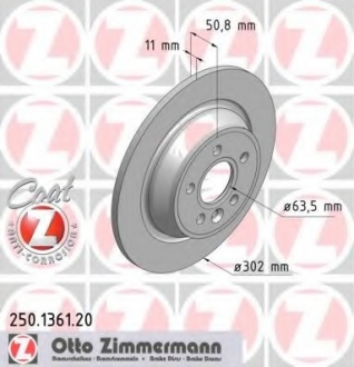 Диск тормозной COAT Z ZIMMERMANN 250.1361.20 (фото 1)