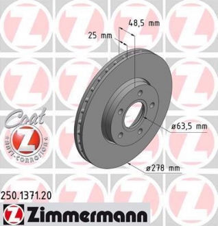 Тормозной диск ZIMMERMANN 250.1371.20 (фото 1)