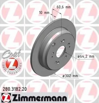 Диск тормозной ZIMMERMANN 280.3182.20