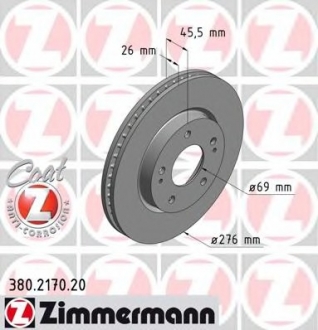 Тормозной диск ZIMMERMANN 380.2170.20 (фото 1)