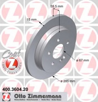 Тормозной диск ZIMMERMANN 400.3604.20 (фото 1)